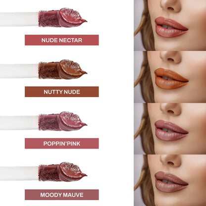 Baddie's Nudes , Mini Matte Liquid Lipsticks Combo of 4, 1.5ml each