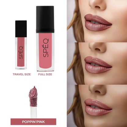 SPEQ, Pout With Power, Mini Matte Liquid Lipstick (Poppin' Pink) 1.5ml