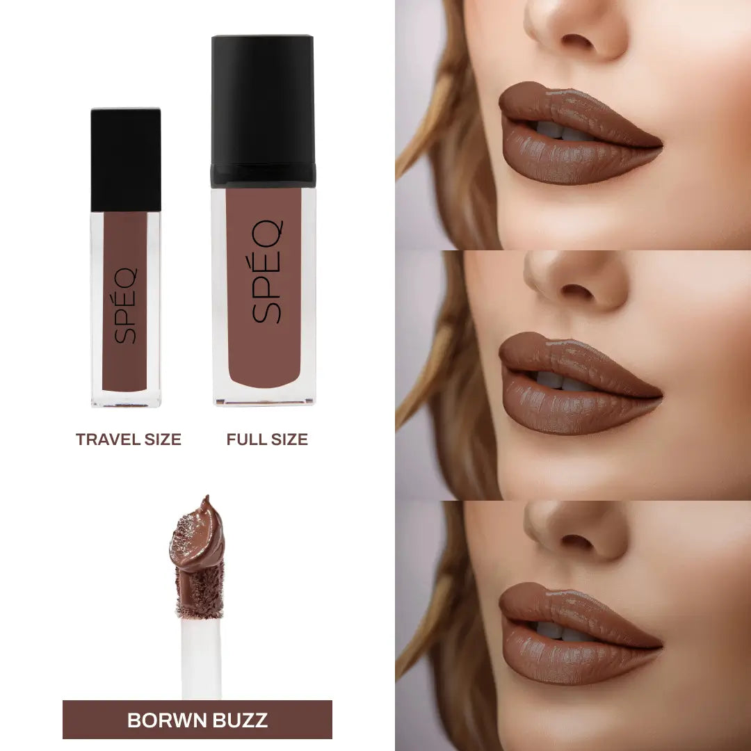 SPEQ, Pout With Power, Mini Matte Liquid Lipstick (Brown Buzz) 1.5ml