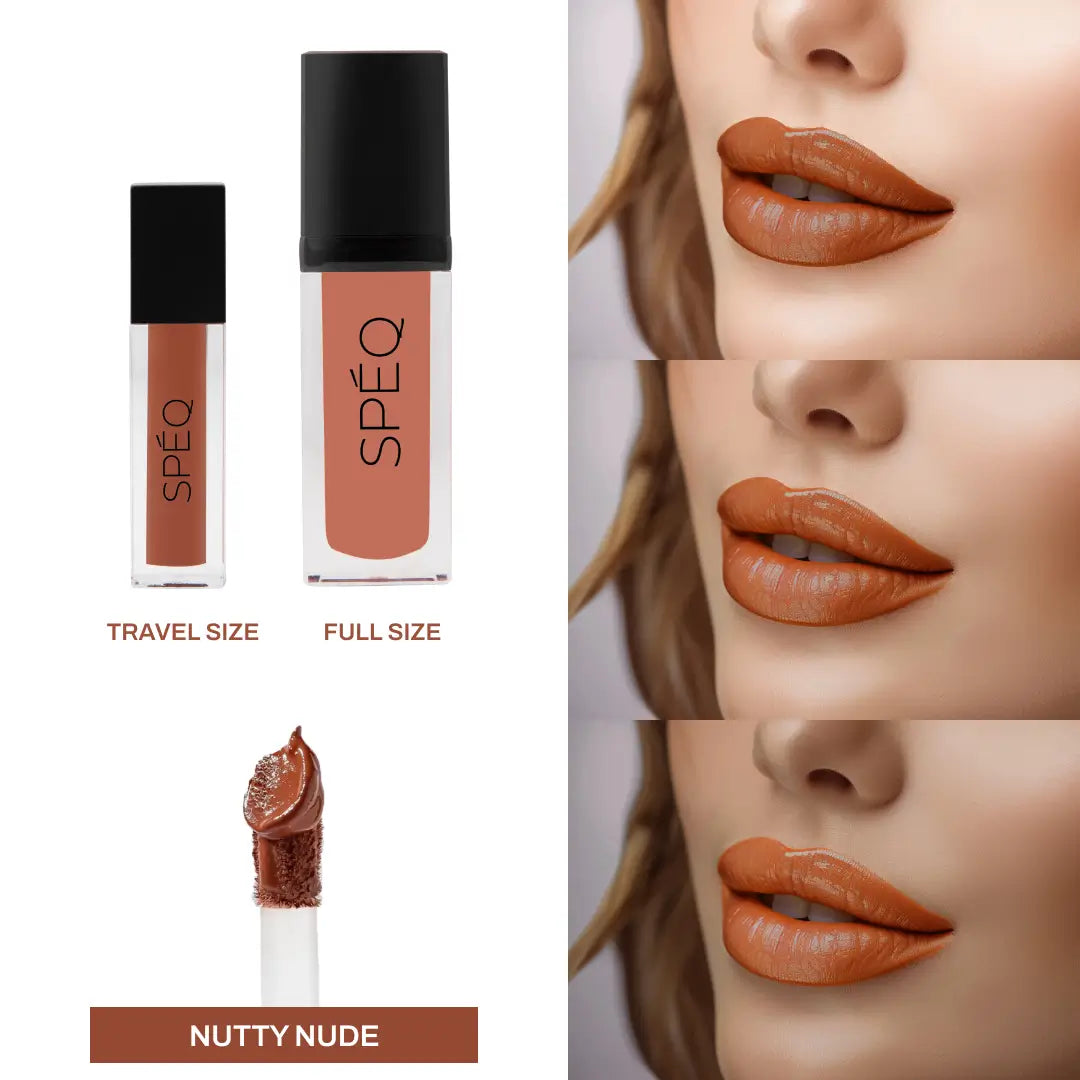 SPEQ, Pout With Power, Mini Matte Liquid Lipstick (Nutty Nude) 1.5ml