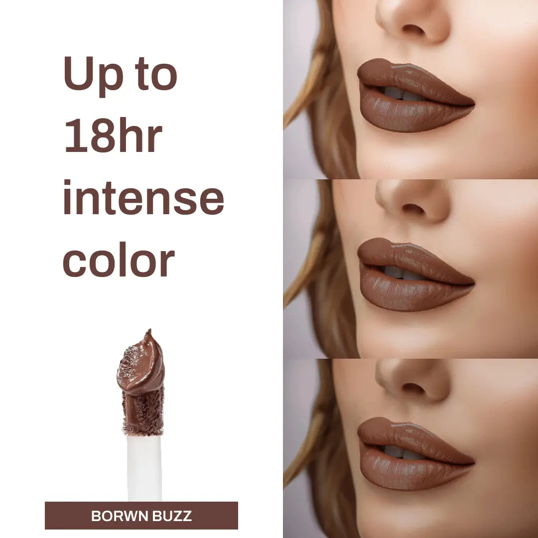 SPEQ, Pout With Power, Matte Liquid Lipstick (Brown Buzz) 5ml